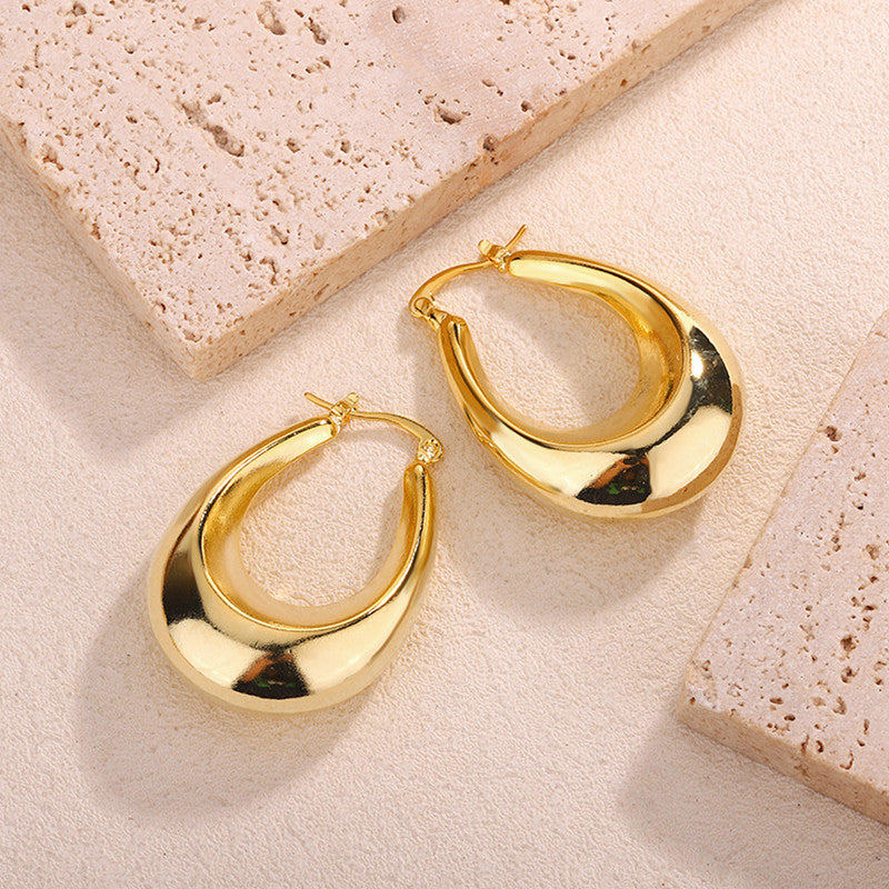 Chunky Geometric Statement Hoop Earrings