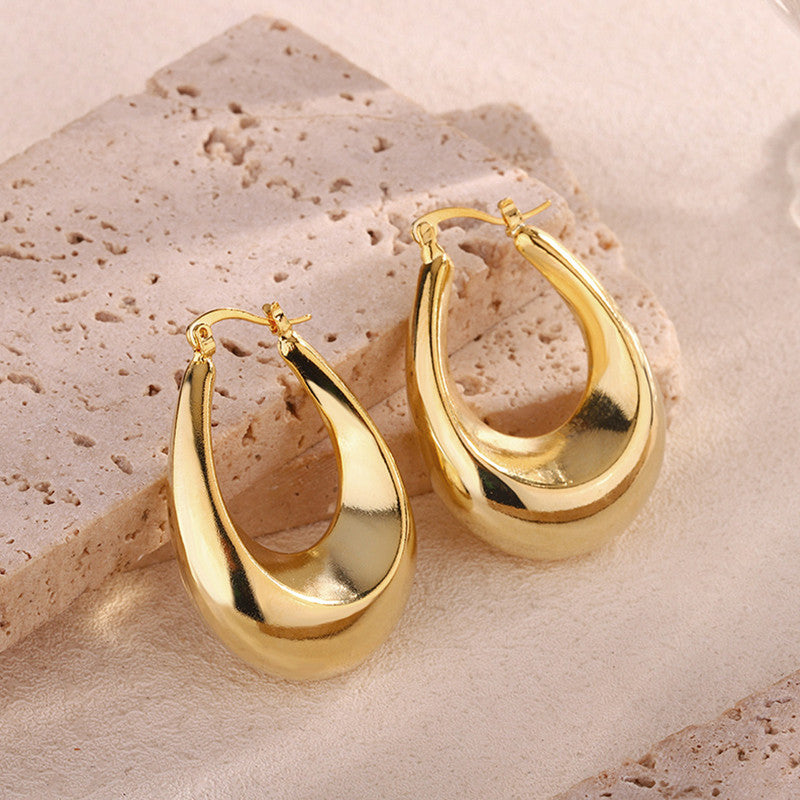 Chunky Geometric Statement Hoop Earrings