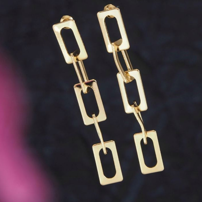 Geometric Link Western Earring